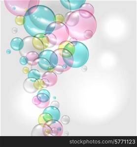 Color abstract with transparent bubbles. Vector background.. Color abstract with transparent bubbles.
