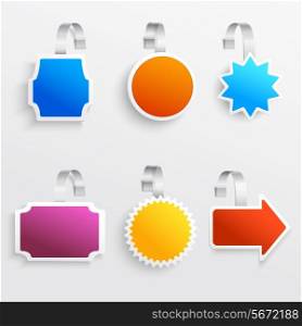 Color advertising announcement hanging retail wobbler set isolated vector illustration