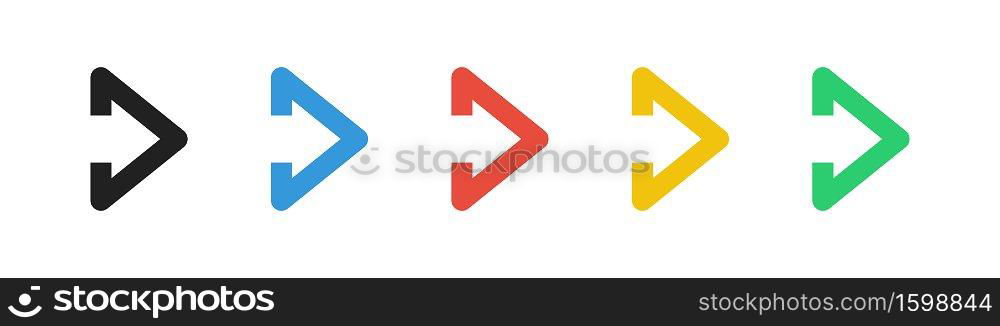 Color arrow set. Vector illustration. Pointer collection.