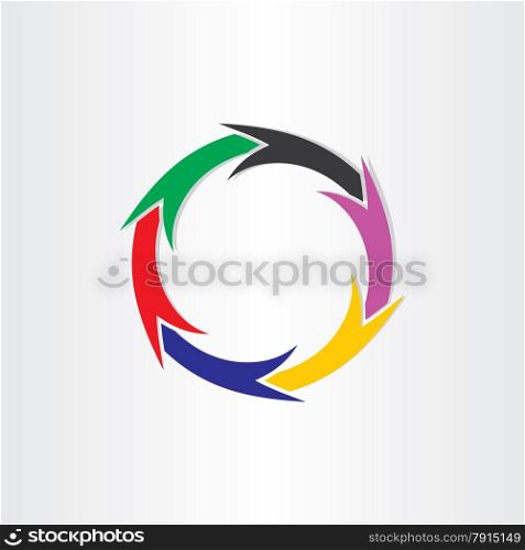 color arrows in circle motion concept design element