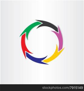 color arrows in circle motion concept design element