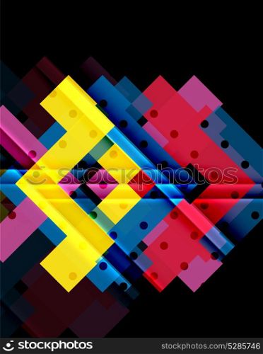 Color arrows on black background. Color arrows on black background. Vector illustration