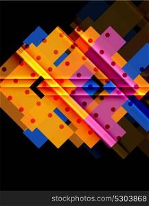 Color arrows on black background. Color arrows on black background. Vector illustration