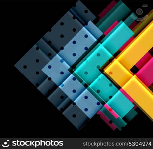 Color arrows on black background. Color arrows on black background. Vector illustration