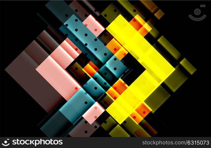 Color arrows on black background. Color arrows on black background. Vector illustration