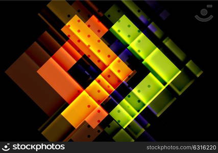 Color arrows on black background. Color arrows on black background. Vector illustration