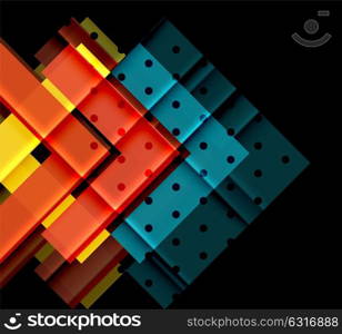 Color arrows on black background. Color arrows on black background. Vector illustration