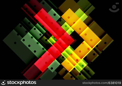 Color arrows on black background. Color arrows on black background. Vector illustration