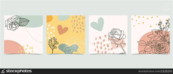 color background for social media with flower,rose