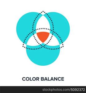 color balance. Abstract vector illustration of color balance flat design concept.