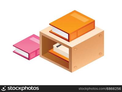 color books on shelf
