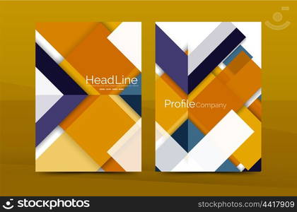Geometric a4 front page, business annual report print template