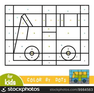 Color by dots, education game for children, Bus