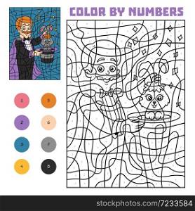 Color by number, education game for children, Illusionist
