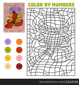 Color by number, education game for children, Macaroons