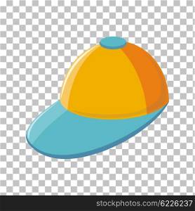 Color Cap Isolated in Transparent Background. Color cap isolated in transparent background. Baseball cap color and garment protects from sun and rain covering the head. Sports accessories and part of the form for athletes. Vector illustration