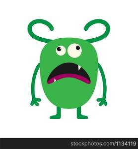 Color cartoon monster. Cute children&rsquo;s emotional monster. Isolated on white background, flat design.