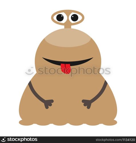 Color cartoon monster. Cute children&rsquo;s emotional monster. Isolated on white background, flat design.