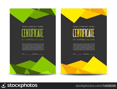 Color certificate design with modern abstract background. Color certificate design