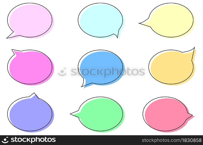 Color circle dialog frame icon set. Message logo. Chat symbol. Communication concept. Vector illustration. Stock image. EPS 10.. Color circle dialog frame icon set. Message logo. Chat symbol. Communication concept. Vector illustration. Stock image.