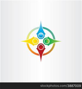 color compass arrows symbol design