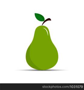 Color drawing of a pear. Whole pear, simple design.