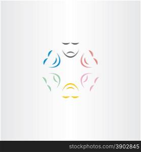color faces happy and sad mask icon design