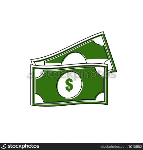 color flat icon of money icon, isolated vector. color flat icon of money icon, vector