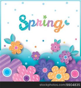 Color flowers pattern design to spring season.