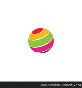 color full abstract Wire world logo vector icon template