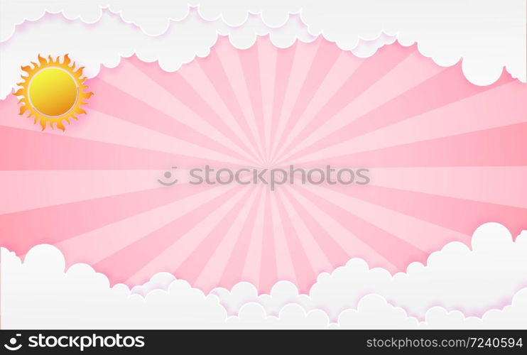 Color Full Cloud Paper Style art vector illustration