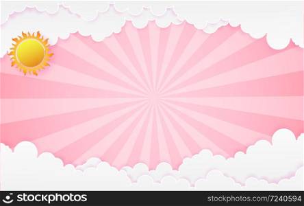 Color Full Cloud Paper Style art vector illustration