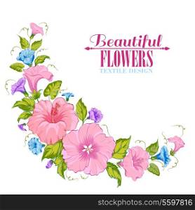 Color garland of flowers. Vector illustration.
