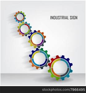 Color Gears Infographics Number Options Banner background. Vector illustration