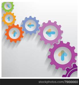 Color Gears Infographics Number Options Banner background. Vector illustration contains gradient mesh