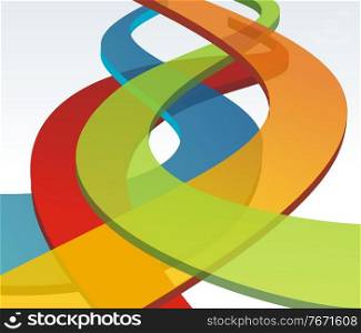Color glass wave business abstract background, vector template.