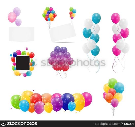 Color Glossy Balloons Background Set Vector Illustration EPS10. Color Glossy Balloons Background Set Vector Illustration