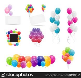 Color Glossy Balloons Background Set Vector Illustration EPS10. Color Glossy Balloons Background Set Vector Illustration