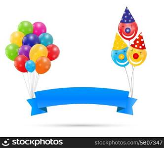 Color Glossy Balloons Background Vector Illustration
