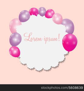 Color Glossy Balloons Background Vector Illustration