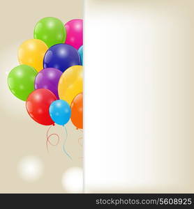 Color glossy balloons background vector illustration