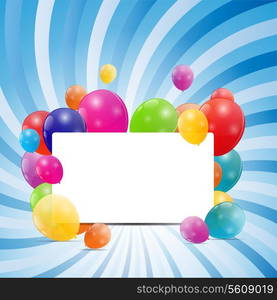 Color Glossy Balloons Background Vector Illustration