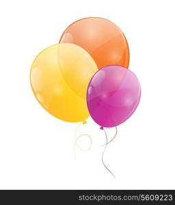 Color glossy balloons background vector illustration