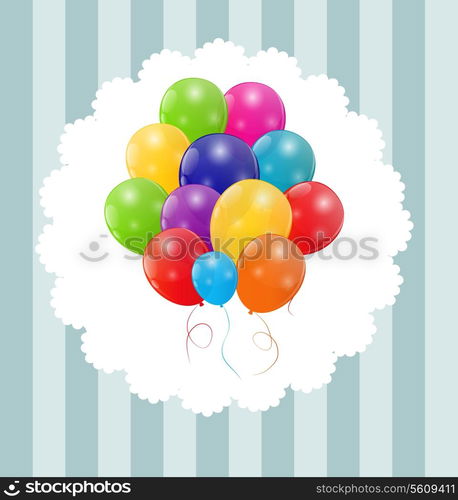 Color glossy balloons background vector illustration