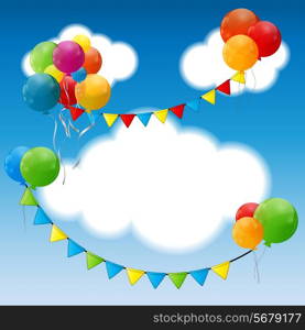 Color Glossy Balloons Background Vector Illustration. EPS10