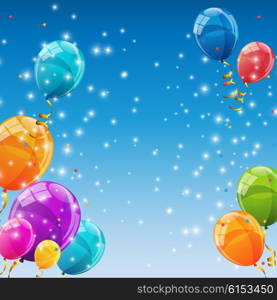 Color Glossy Balloons Background Vector Illustration EPS10