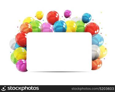 Color Glossy Balloons Birthday Background Vector Illustration EPS10. Color Glossy Balloons Birthday Background Vector Illustration
