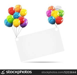 Color Glossy Balloons Birthday Background Vector Illustration EPS10. Color Glossy Balloons Birthday Background Vector Illustration
