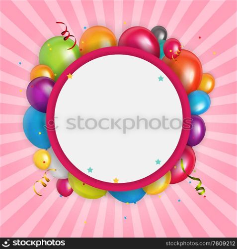 Color glossy balloons birthday card background Vector Illustration EPS10. Color glossy balloons birthday card background Vector Illustration