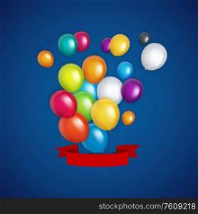 Color glossy balloons birthday card background Vector Illustration EPS10. Color glossy balloons birthday card background Vector Illustration